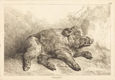 Sanglier (Wild Boar Lying Down, Head to the Right)