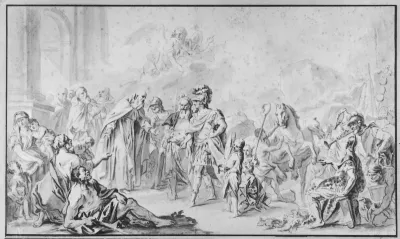 Sankt Ambrosius nægter kejser Theodosius den Store adgang til templet