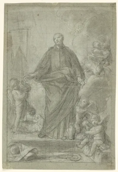 Sankt Cajetan af Thiene (?) omgivet af putti