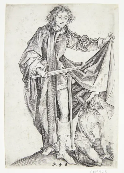 Sankt Martin af Tours, der åbner sin kåbe