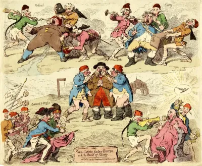 Sans culottes Feeding Europe with the Bread of Liberty, 1793 (Sans culottes, feeding Europe with the Bread of Liberty)