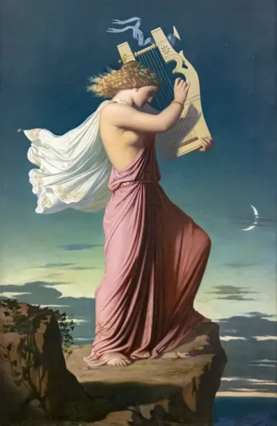 Sappho playing the lyre