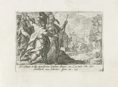 Sara en Abraham op weg naar Kanaän