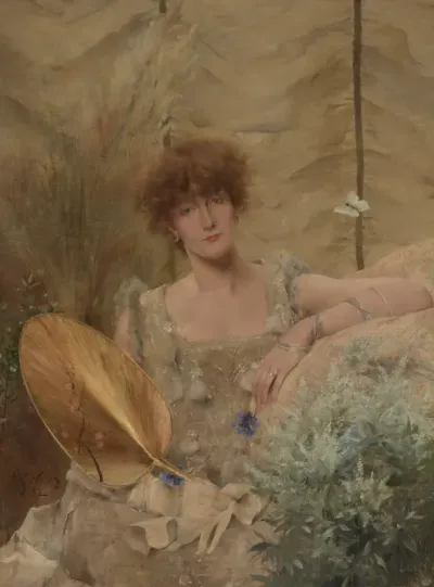 Sarah Bernhardt   Painting by Alfred Stevens