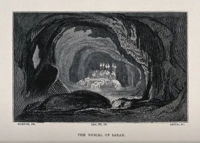 Sarah is ritually laid to rest in a sepulchral cavern