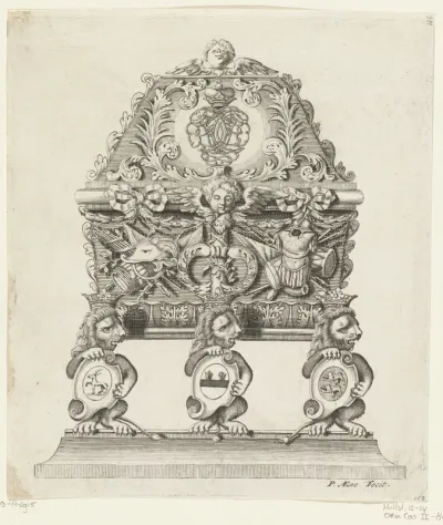Sarcofaag van Hendrik Casimir II: voet gedecoreerd met wapentrofeëen