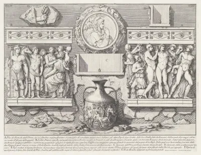 Sarcofaag van keizer Severus Alexander en zijn moeder Julia Avita Mamaea en vaas
