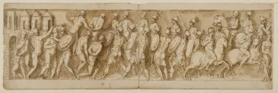 Sarmatiske ledere tages til fange af romerne under et overraskelsesangreb, og der sættes ild på deres huse; legionærer og kejseren ankommer