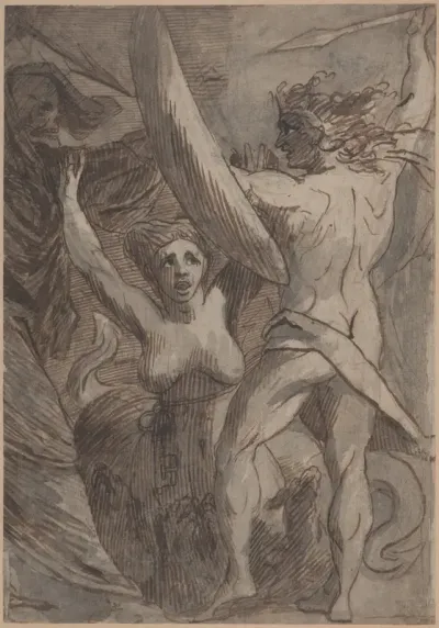Satan, Sin, and Death: "Death and Sin met by Satan on his Return from Earth"