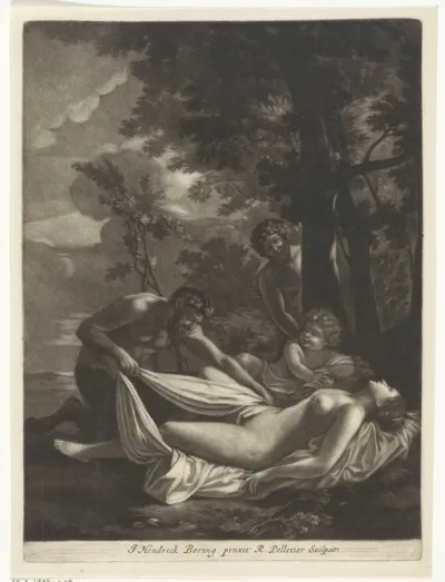 Sater bespiedt de slapende Venus