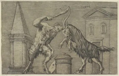 Sater en ram in gevecht