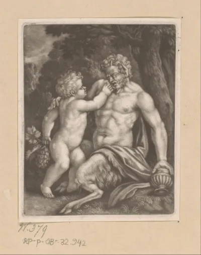 Sater met een jonge Bacchus