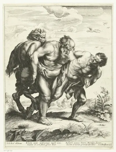 Saters ondersteunen dronken Silenus
