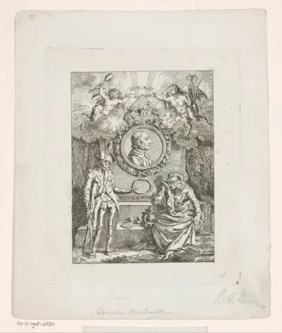 Satirische allegorie rond het grafmonument van Johann Caspar Lavater