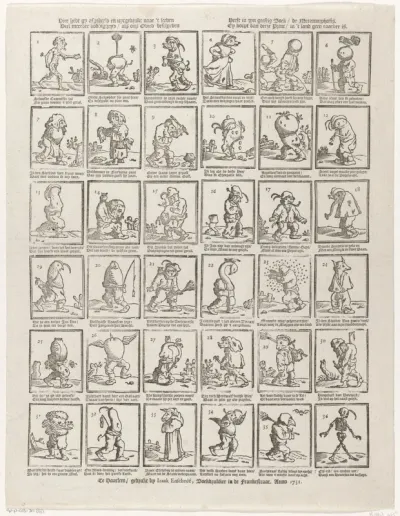 Satirische voorstellingen van koddige figuren