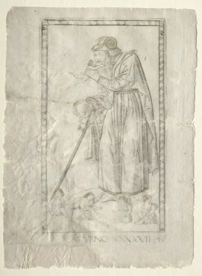 Saturn (from the Tarocchi, series A:  Firmaments of the Universe, #47)