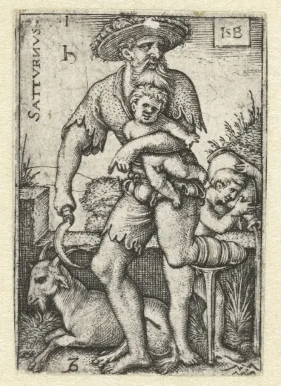 Saturnus met sterrenbeelden Steenbok en Waterman