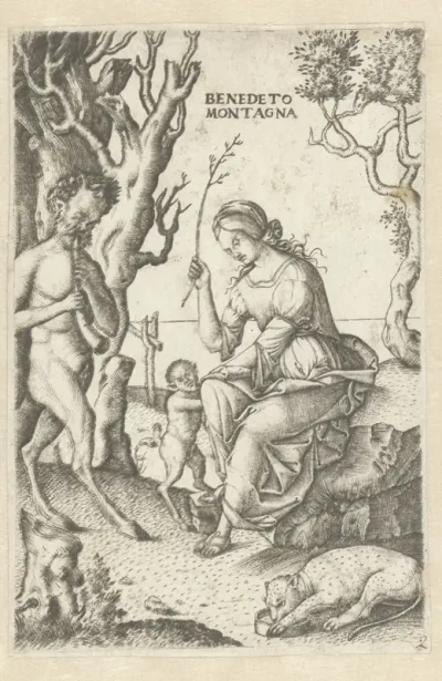 Satyr familie met man en vrouw met kind