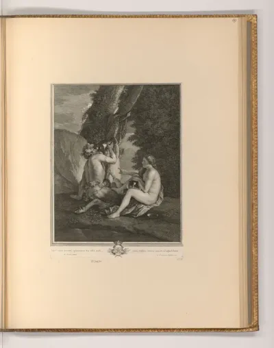 Satyr, Nymphe und Amor