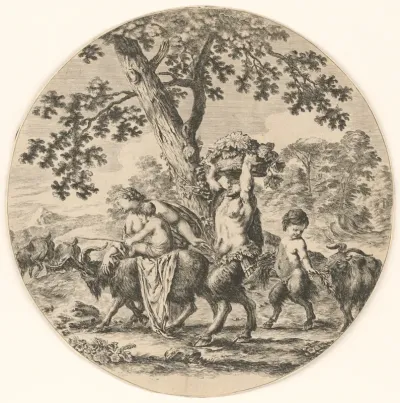 Satyr s rodinou
