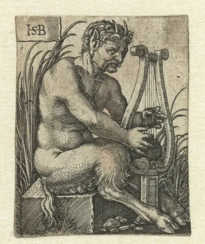 Satyr speelt op een lier