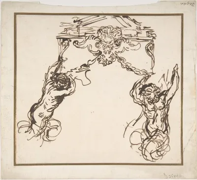 Satyrs Supporting an Ornamental Motif