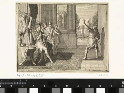 Saul tracht de harp spelende David te doden