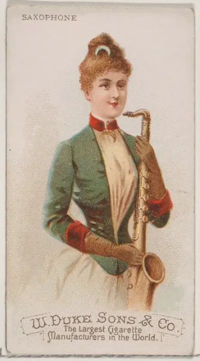 Saxophone, from the Musical Instruments series (N82) for Duke brand cigarettes