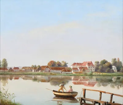 Søbysøgaard seen from Nørre Søby Church, Funen.
