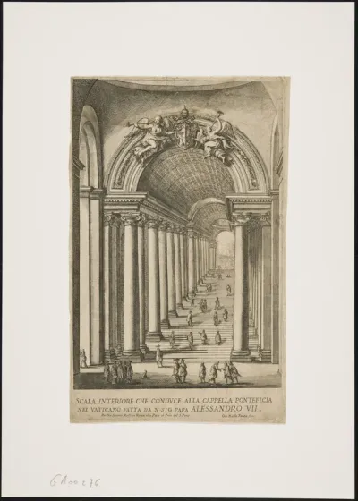 Scala interiore che conduce alla cappella ponteficia nel Vaticano fatta da N. Sig. Papa Alessandro VII