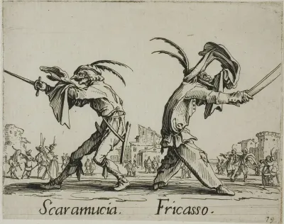 Scaramuccia - Fricasso, plate 11 from Balli di Sfessania