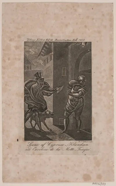 Scene af Cypresse-Knudsen. Tillægs kobber til Rosenbladene Nr. 6, 1837