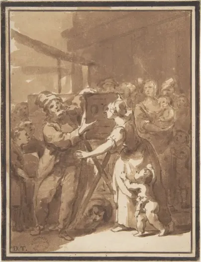 Scene at a Fair: A Peep Show