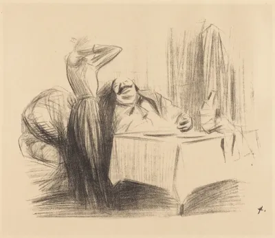 Scène de cabinet particulier (planche en largeur) (Scene in a Private Room) (horizontal plate)
