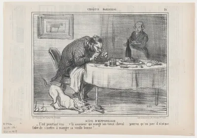 Scêne d'Hippophagie, from Croquis Dramatiques, published in Le Charivari, January 10, 1857