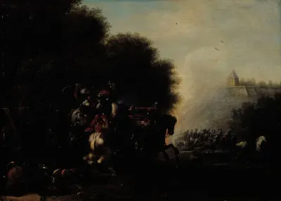 Scene from a cavalry battle