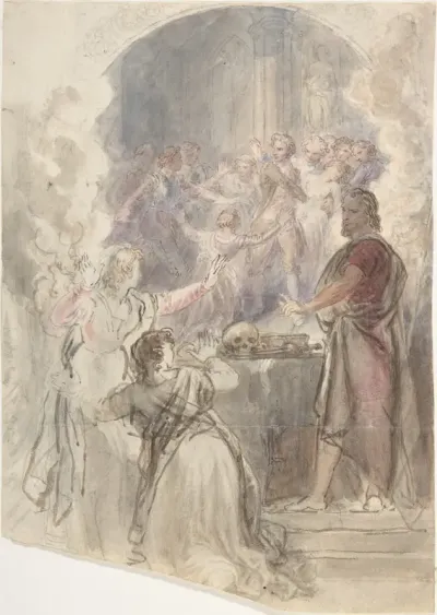 Scene from "My Aunt Margaret's Mirror" (Keepsake Story by Sir Walter Scott)