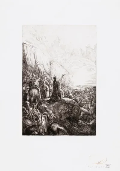 Scene from the Song of Roland, an Illustration for a Poem