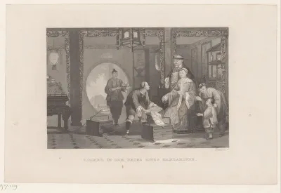 Scène in een Chinees huis