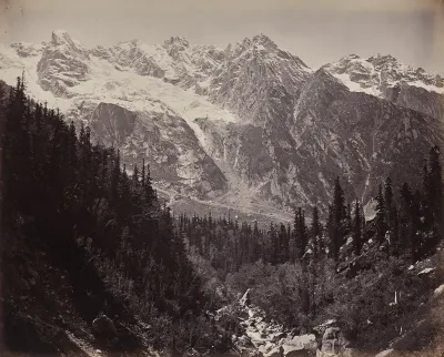 Scene in the Upper Himmalayahs. View in the Manga Valley
