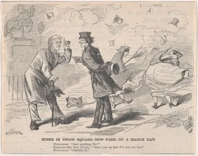 Scene in Union Square On a March Day (from "Harper's Weekly," Vol. IV)