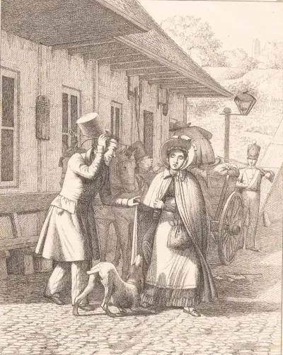 Scene udenfor en konsumtionsbod