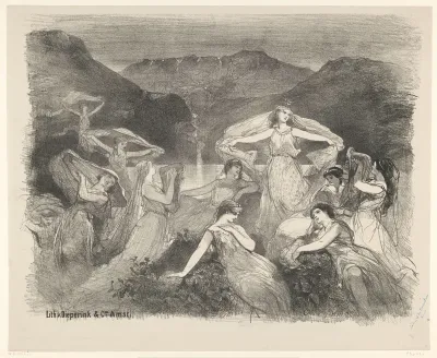 Scène uit ballet Zélie of de toversluier