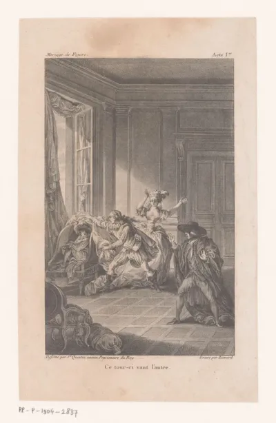 Scène uit de eerste acte van 'Le nozze di Figaro'