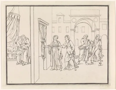 Scène uit de komedie Andria van Terentius