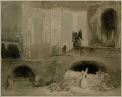 Scène uit de opera Guido et Ginevra