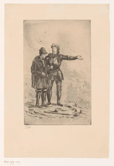 Scène uit de roman Quentin Durward
