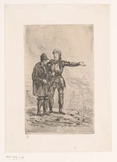 Scène uit de roman Quinten Durward