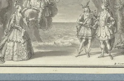 Scène uit de tragedie van Thetis en Peleus