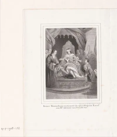 Scène uit het leven van Paus Adrianus VI: Adriaan wordt leermeester van de latere keizer Karel V